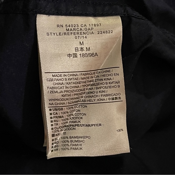 GAP Ditsy Floral Navy Vintage Long Sleeve Button Down Shirt, Medium - Picture 7 of 9